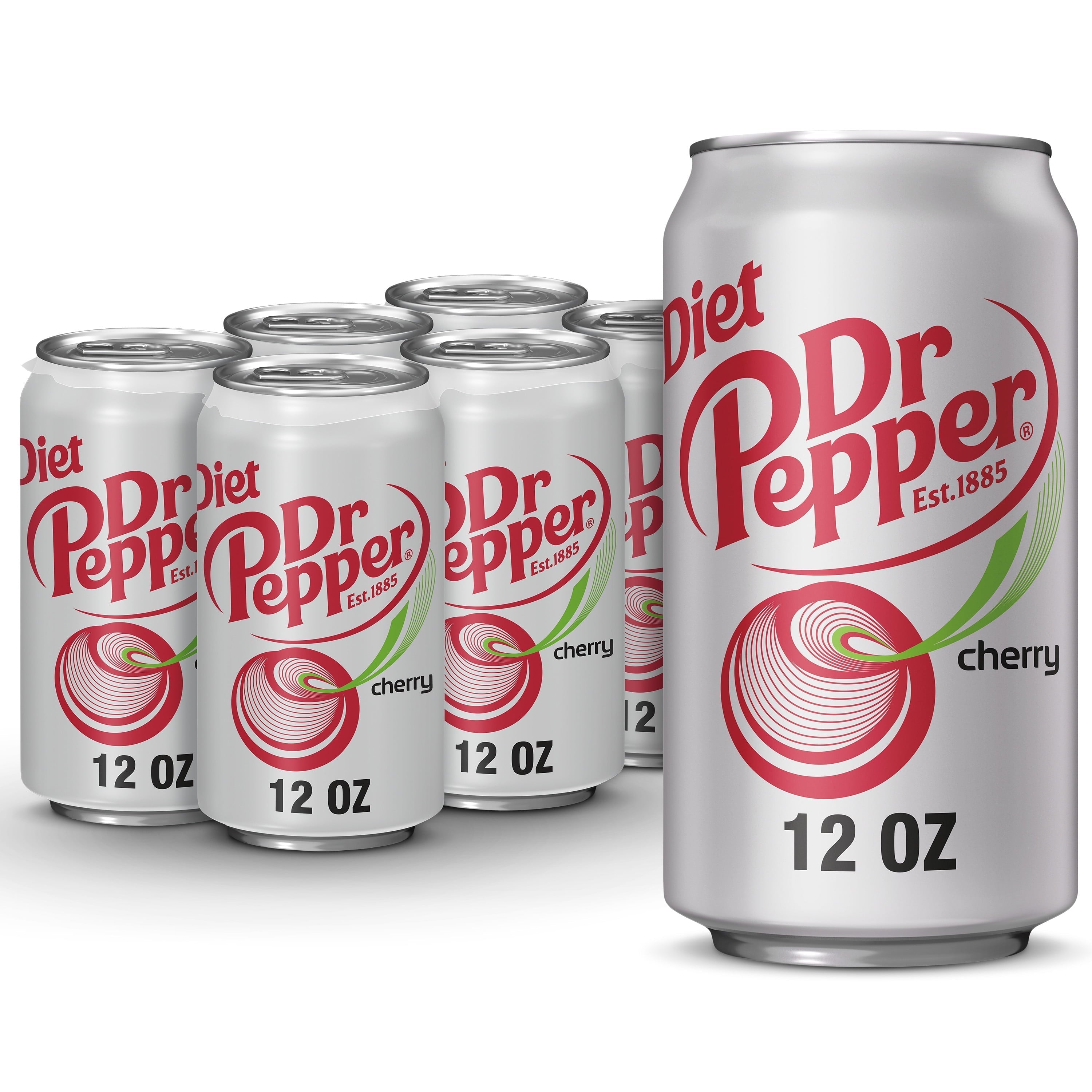 Diet Dr Pepper Cherry Soda, 12 fl oz Cans, 6-Pack