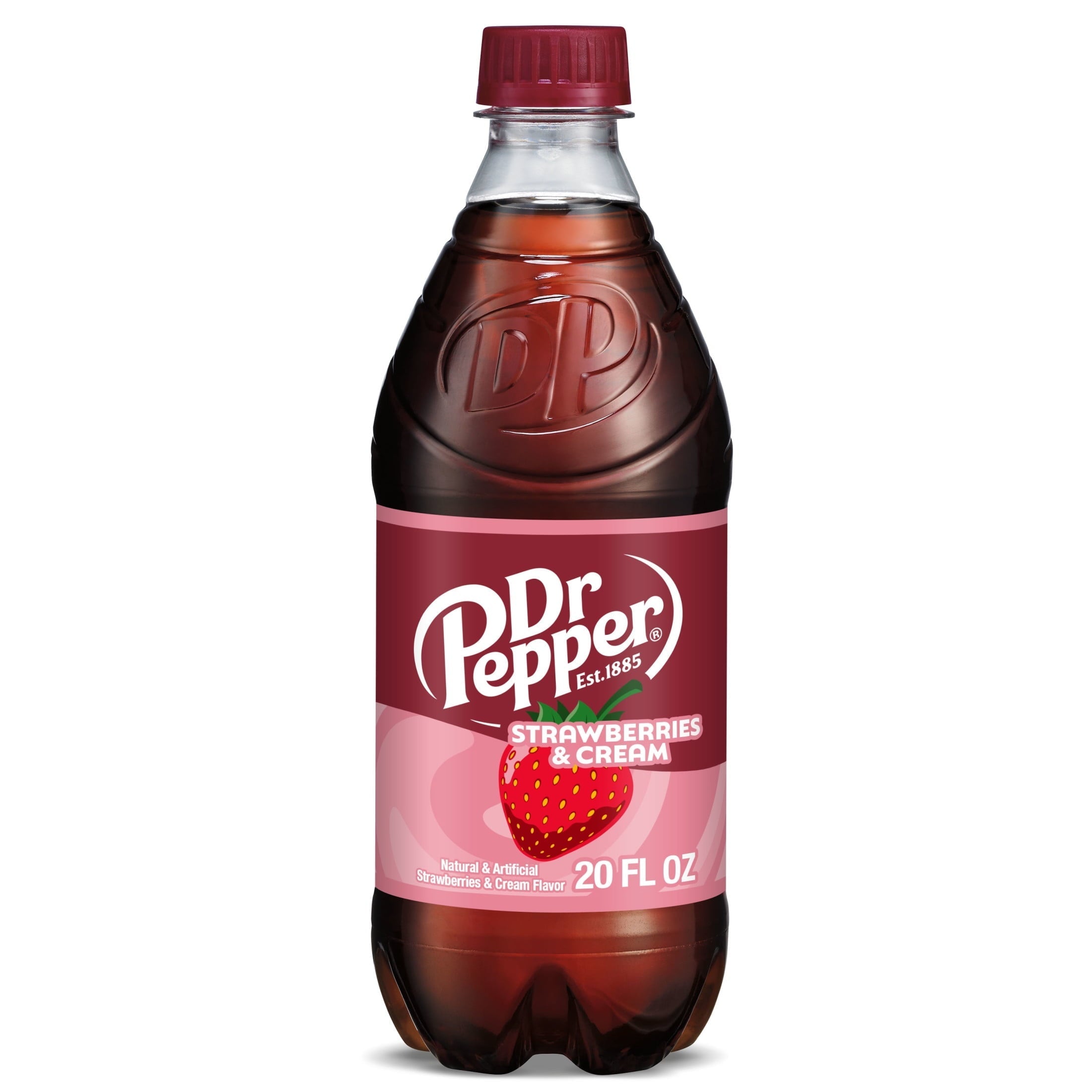 Dr Pepper Strawberries & Cream Soda, 20 fl oz Bottle